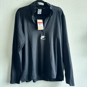 Nike Air Max 1/4 Zip Long Sleeve Black Top Men’s Large NWT